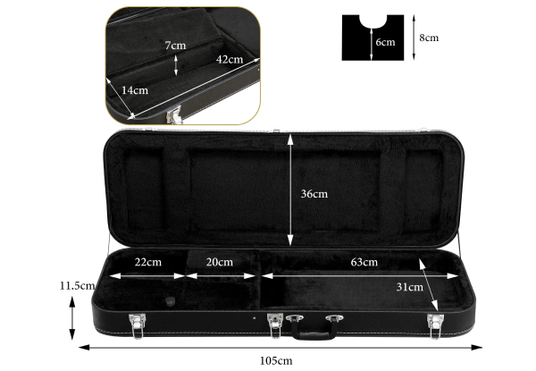 39-Inch Melodic Electric Guitar Case with Latch - Available in Two Colours & Two Styles