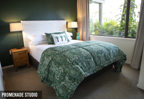 Unrivaled Hidden Oasis Takapuna One-Night Stay for Two incl. Early Check-In, Late Checkout, & Free WiFi - Options for Spa Suite or Studio Room & for Two or Three Nights