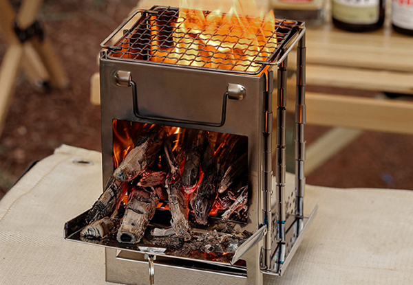 Foldable Camping Stove with Grid Rack
