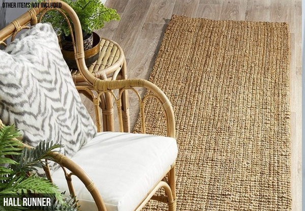 Natural Jute Dhurrie Rug or Hall Runner - Three Sizes Available
