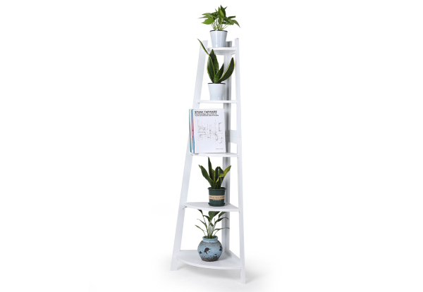 Levede Five-Tier Wooden Corner Display Rack - Two Colours Available