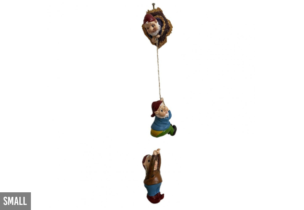 Gnome Climbing Tree Hanging Ornament Set - Two Sizes Available
