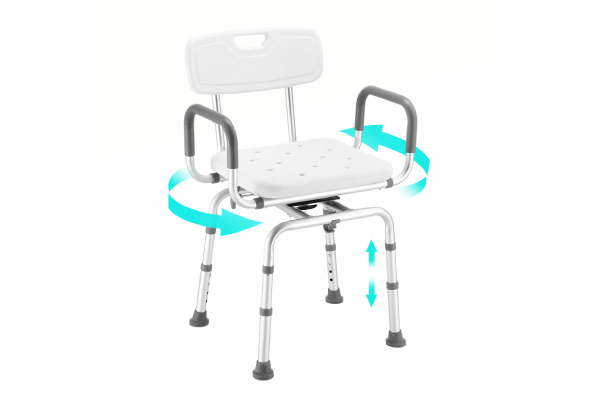 Adjustable 360-Degree Swivel Shower Chair