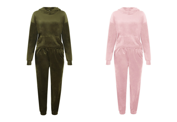 Hooded Athleisure Velvet Suit - Available in Four Colours & Five Sizes