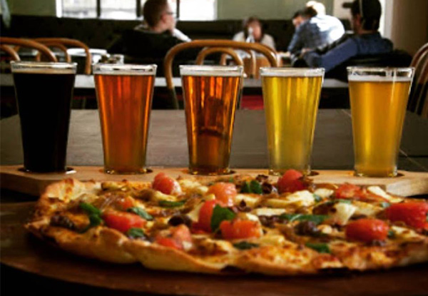 Tasting Paddle of Five Craft Beers & One Large Pizza - Valid Tuesday to Sunday