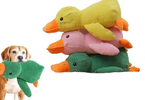 Plush Duck Squeaky Dog Toy - Three Colours Available