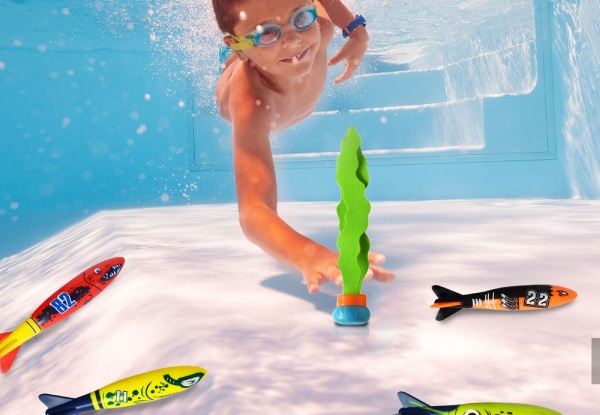 22-Piece Pool Diving Torpedo Rocket Throwing Toys Set