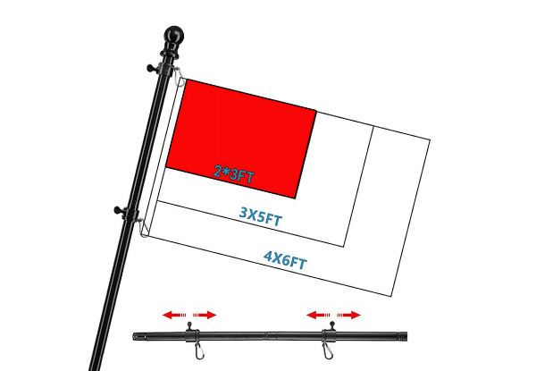 Outdoor Wall Mount Flag Pole Kit - Option for Two Kits