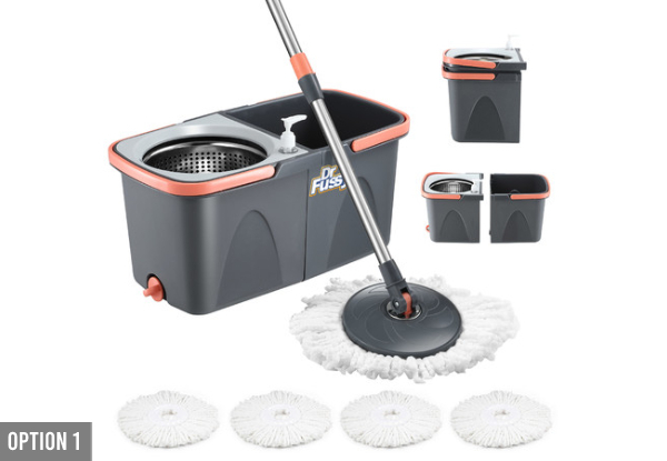 Spin Mop & Twin Bucket Set Cleaning System - Available in Four Options
