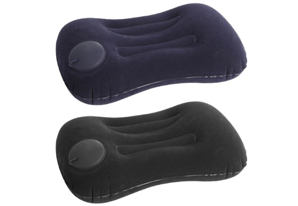 One-Pair of One Inflatable Lumbar Pillow & One Eye Mask - Three Colours Available & Option for Two-Pairs