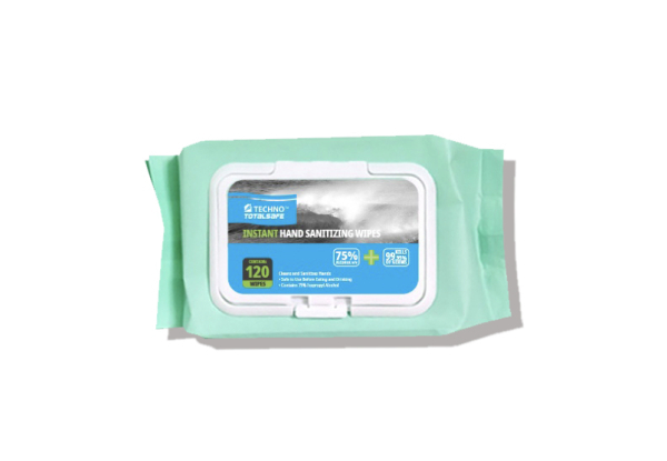 3-Pack of 120-Piece Techno TotalSafe Instant Hand Sanitizing Alcohol Wipes - Options for 9 or 15 Packs
