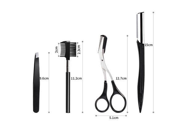 Four-Piece Eyebrow Trimming Set - Option for Two Sets Available
