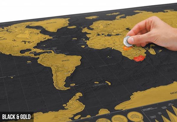 World Scratch Map - Two Colours & Two Sizes Available
