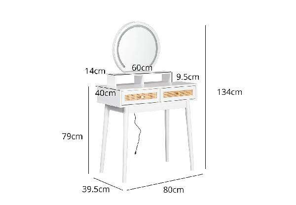 Naturlig Dressing Table with LED Light