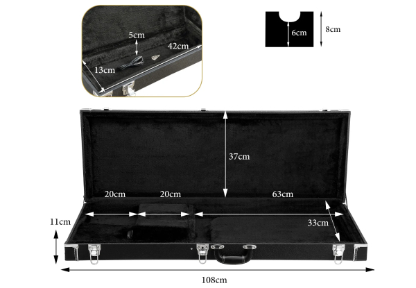 39-Inch Melodic Electric Guitar Case with Latch - Available in Two Colours & Two Styles