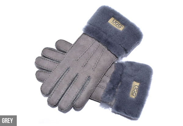 Auzland Women's 'Cora' Leather Suede Double Cuff UGG Gloves - Three Sizes & Two Colours Available