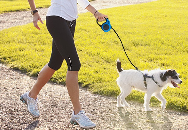 5M Retractable Dog Leash With Waste Dispenser - Two Colours Available