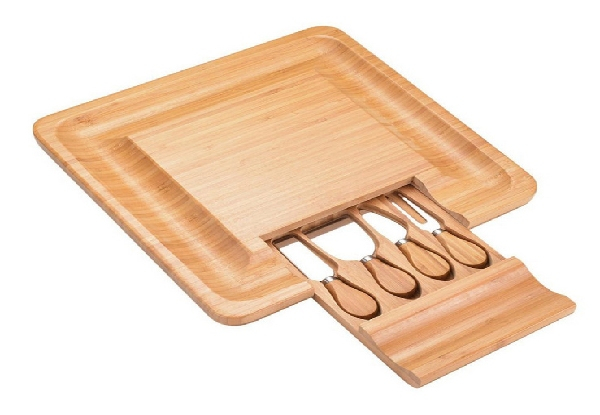 Bamboo Cheese Board & Knife Gift Set
