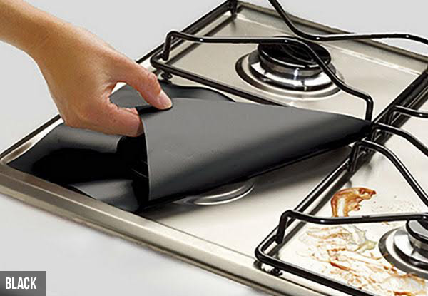 Four-Pack of Reusable Non-Stick Gas Hob Protectors incl. Free Metro Delivery - Option for Eight-Pack Available with Free Delivery