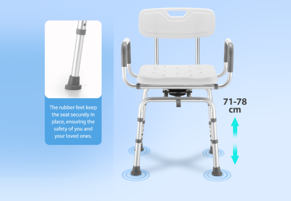 Adjustable 360-Degree Swivel Shower Chair