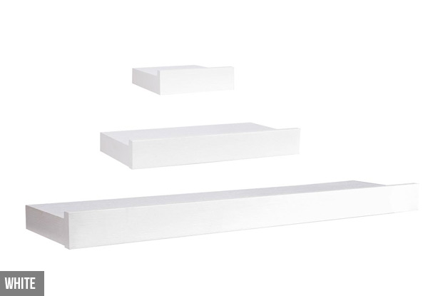 Three-Piece L-Shaped Floating Shelf Set - Two Colours Available