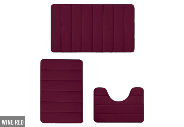 Three-Piece Bathroom Mat Toilet Rugs - Five Colours Available