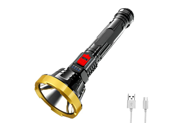 Multifunction LED USB Long-Range Flashlight - Two Colours Available