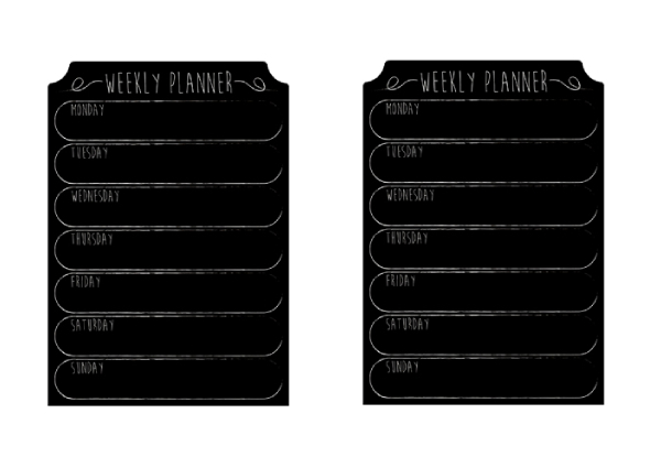Two-Pack of Weekly Planner Chalkboards