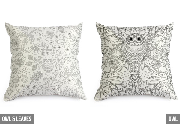 Colour-In Cushion Cover - Nine Designs Available with Option to incl. 12 Markers