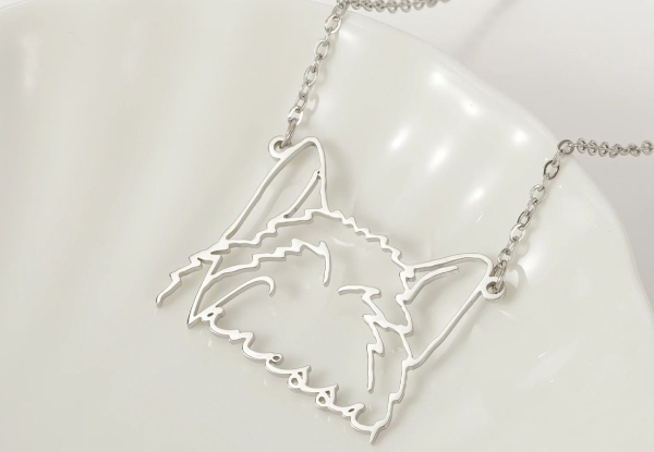 Custom Name Pet Ear Shape Necklace