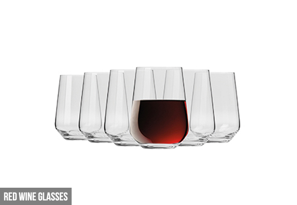 $39.99 for a Set of Six Krosno Flair Stemless Red or White Wine Glasses