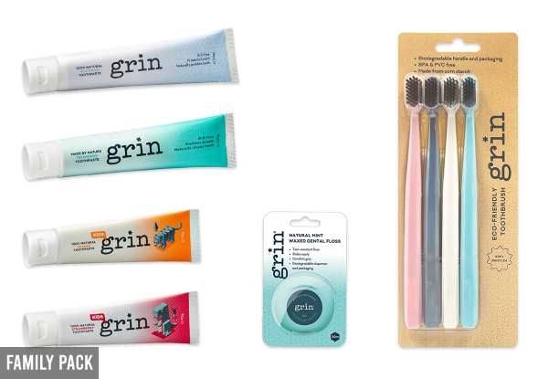 Grin Natural Oral Care Range - Seven Options Available