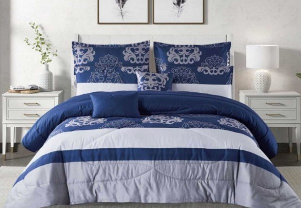 Seven-Piece #20 Printed Comforter Set - Three Sizes Available