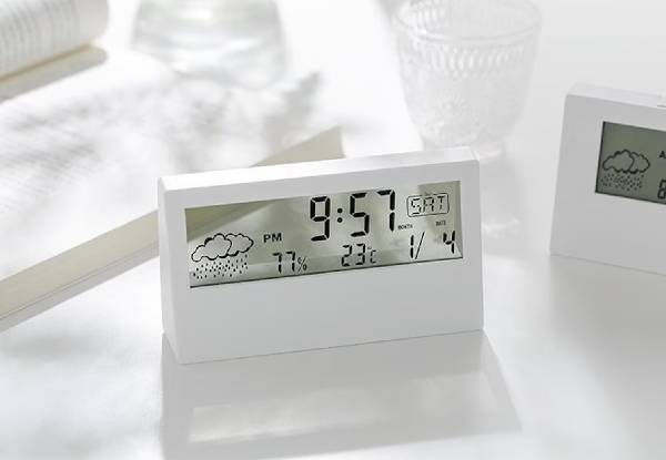 Three-in-One Thermometer Hygrometer Alarm Clock