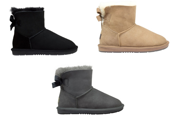 Comfort Me Women's 'Stella' Australian Made Memory Foam Mini Ribbon UGG Boots - Three Colours Available