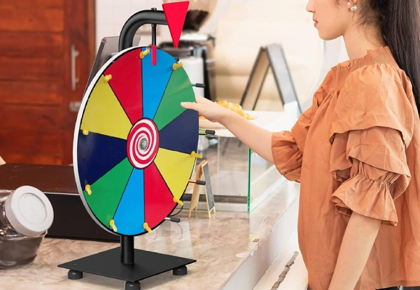 10 Slots Spinning Prize Roulette Wheel with Stand