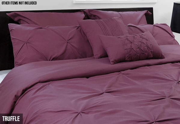 Seven-Piece Royal Comfort Pleat Comforter Set - Four Colours & Three Sizes Available with Free Delivery