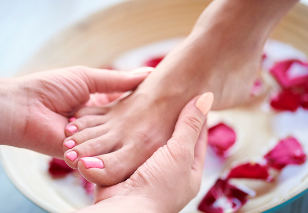 Herbal Spa Pedicure with Nail Polish - Option for Gel Polish