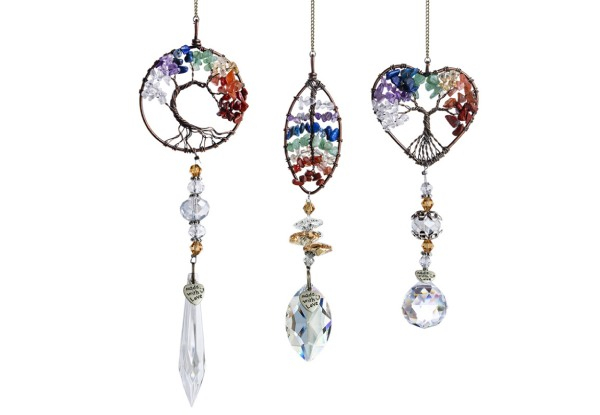 Set of Three Tree of Life Hanging Crystals - Option for Two-Sets