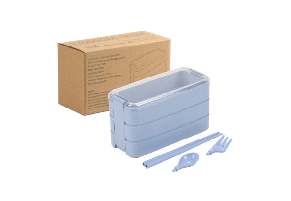 Three-Layer Bento Lunch Box Set - Available in Four Colours
