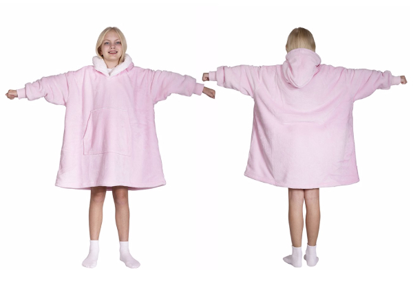 Bambury Kids Unisex Plain Hoodet Hooded Blanket - Available in Two Colours