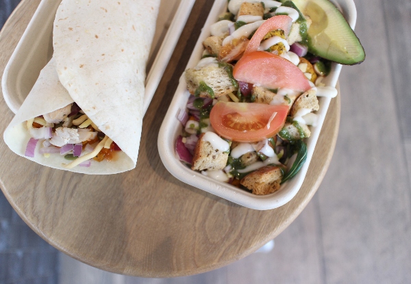 Any Two Large Salads or Wraps - Option for  
Any Four Large Salads or Wraps