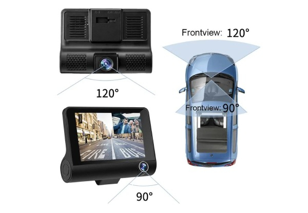 Three-Lens Car Dash Camera