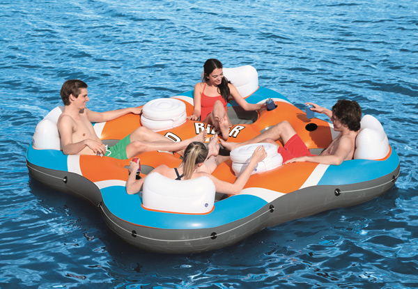 Bestway Floating Island CoolerZ Rapid Rider Four-Person Inflatable Lounge