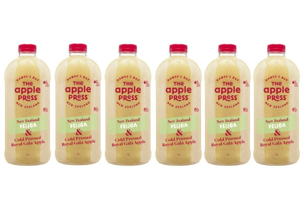 Short-Dated Six-Pack of Cold Pressed Royal Gala Apple & NZ Feijoa Juice 1.5L - Option for 12-Pack