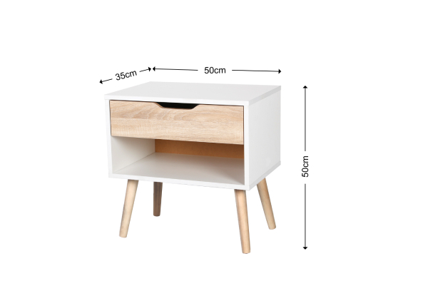 Modern Wooden Cube Drawer Bedside Table