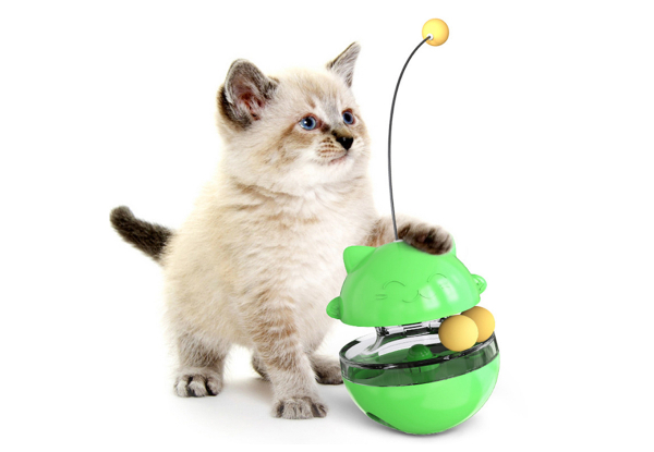 Cat Treat Dispenser Toy Ball - Available in Four Colours & Option for Two-Pack