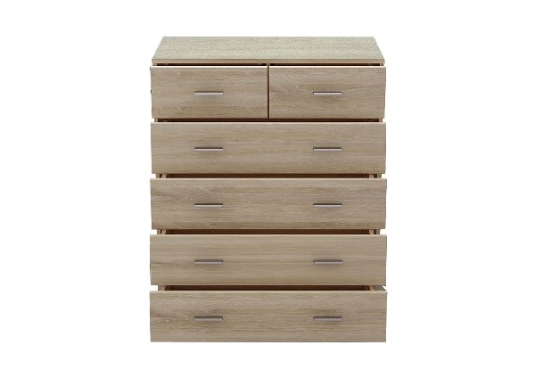 Six-Drawer Tallboy Dresser Table - Three Colours Available