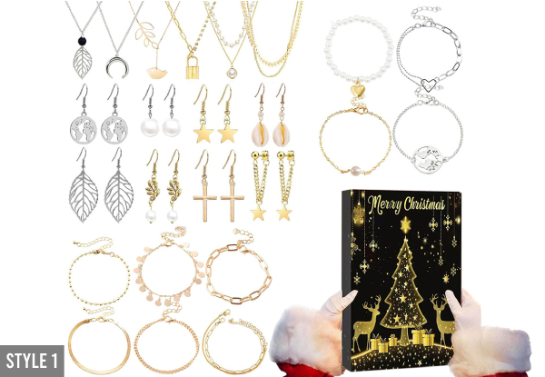 Christmas 24 Days Jewelry Advent Calendar - Available in Three Styles