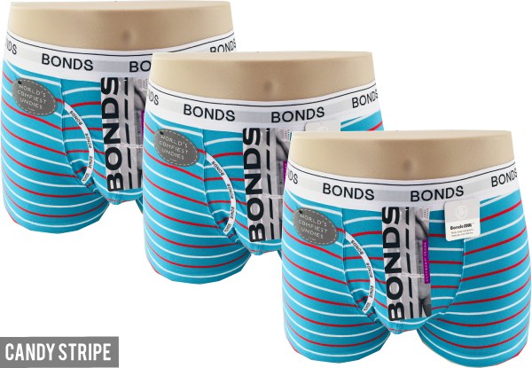 Three-Pack of Men's Bonds Trunks - Five Sizes & Six Designs Available